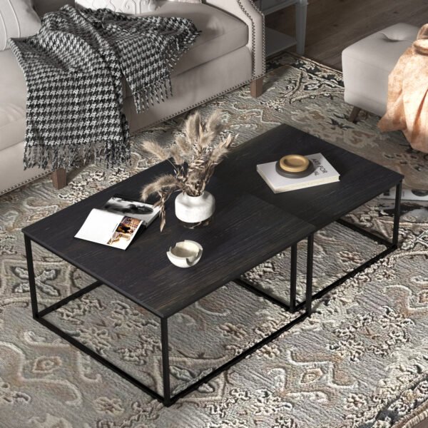 7 طاولة قهوة مربعة متداخلة-CT-0002