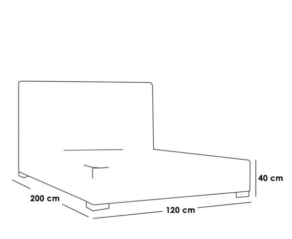 سرير فردي خشب ام دى اف و خيش - سرير 200×120×40 سم - بيج