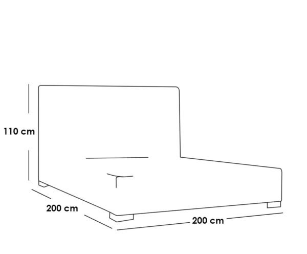 2 سرير سوبر كينج خشب تايلاندي ومخمل 110×200×200 سم - بيج