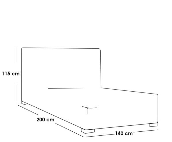 سرير كوين خشب مضغوط و بوكلية 115×140×200 سم - أوف وايت