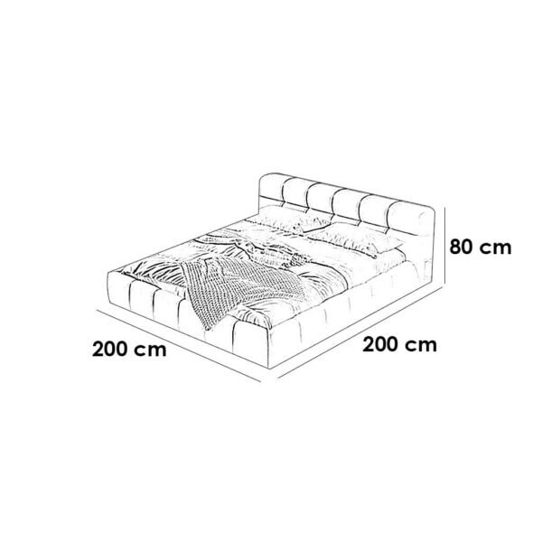 3 سرير سوبر كينج خشب هندسي ومخمل - ابيض