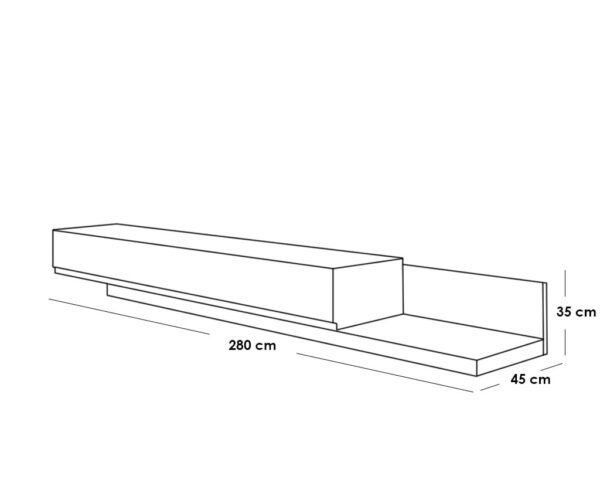 طقم طاولة تلفاز و طاولة قهوة ام دي اف و خشب سويدي قطعتين - بني