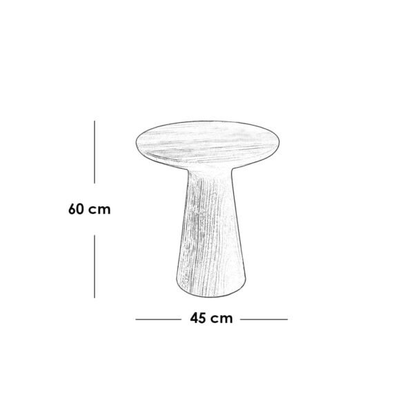 bo9245-d طاولة جانبية خشب طبيعي بني - 60 × 45 × 45 سم
