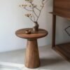 bo9245-env طاولة جانبية خشب طبيعي بني - 60 × 45 × 45 سم