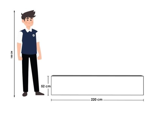 وحدة تلفاز خشب زان بيج - 52 × 220 × 45 سم