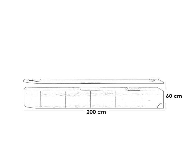 طاولة تلفاز خشب قشره السنديان الطبيعي بيج - 60×40×200 سم