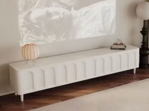 طاولة تلفاز ام دي اف اوف وايت - 200×40×50 سم