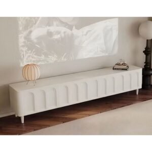 طاولة تلفاز ام دي اف اوف وايت - 200×40×50 سم