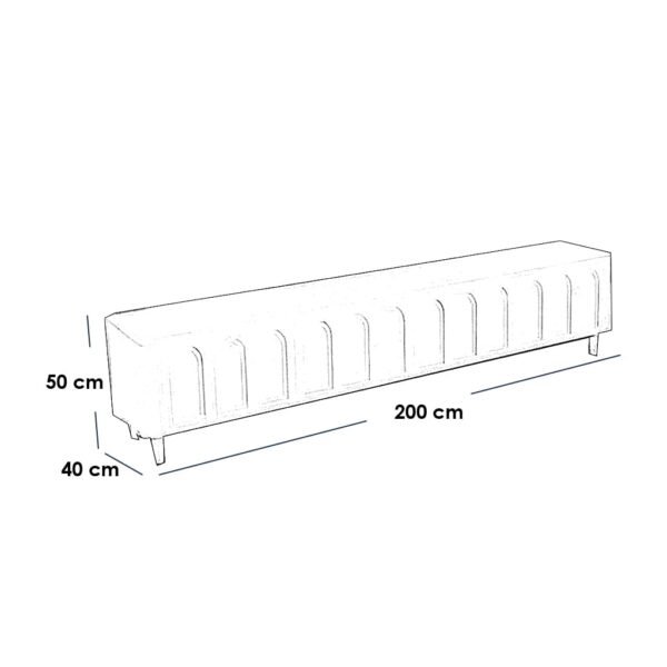 طاولة تلفاز ام دي اف اوف وايت - 200×40×50 سم