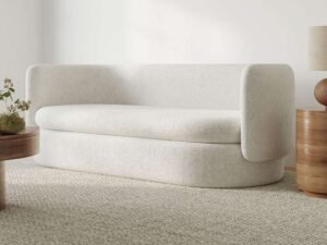 elg-sof-1036 كنبة ثلاث مقاعد كتان خشب سويدي أبيض