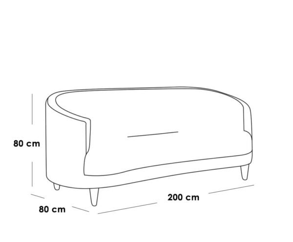 كنبة ثلاث مقاعد كتان خشب سويدي أبيض