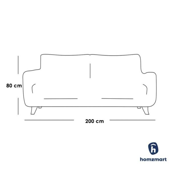 كنبة ثلاث مقاعد كتان خشب سويدي رمادي