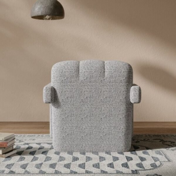 كرسي جانبي ام دي اف تايلاندي و كتان - رمادي