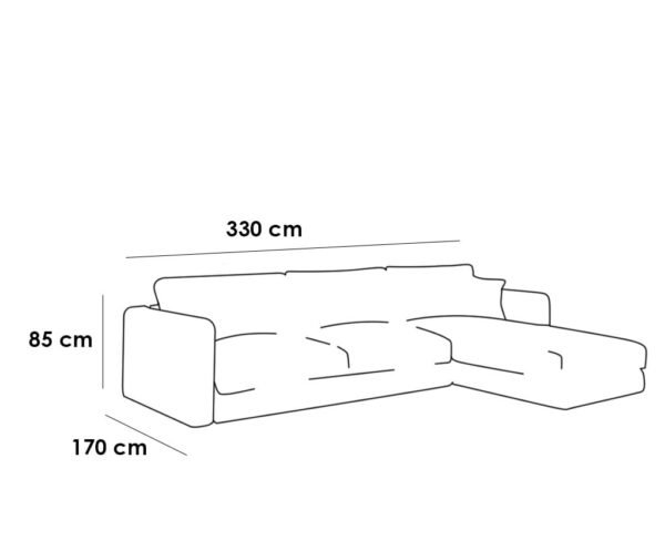 كنبة زاوية كتان وخشب سويدي - بيج