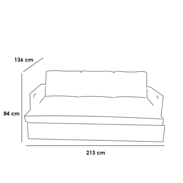 كنبة سرير 49×84×136×213 سم - رمادي