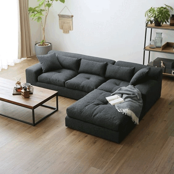 كنبة زاوية 80×160×85×230 سم - رمادي - ST.HO.1900