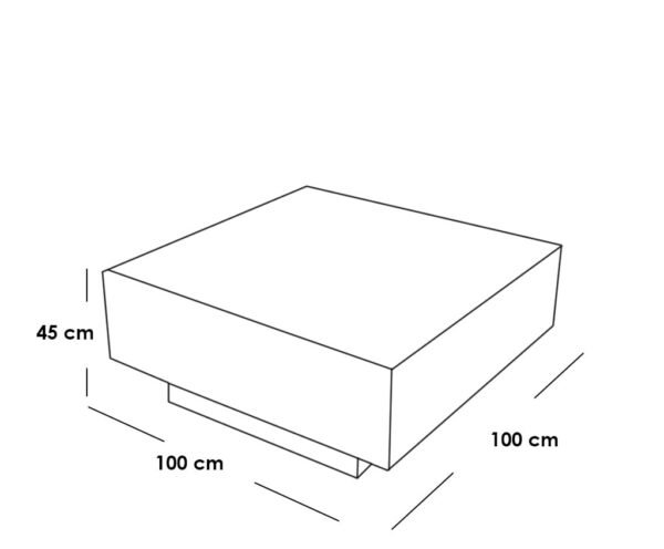طاوله قهوة ام دي اف و زجاج بني - 45×100×100 سم